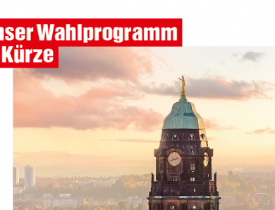 Die Linke Dresden: Wahlkampf-Faltblatt für Stadtratwahl 2019